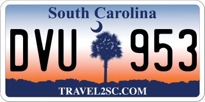 SC license plate DVU953