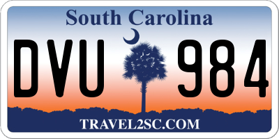 SC license plate DVU984