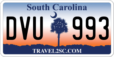 SC license plate DVU993