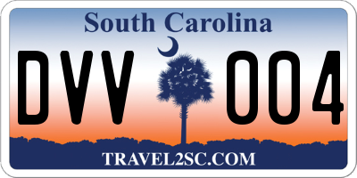 SC license plate DVV004