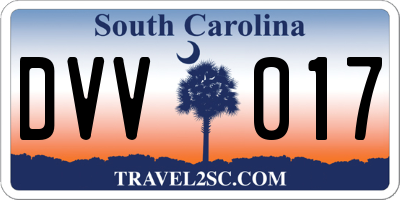 SC license plate DVV017