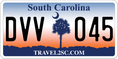 SC license plate DVV045