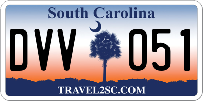 SC license plate DVV051