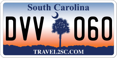 SC license plate DVV060