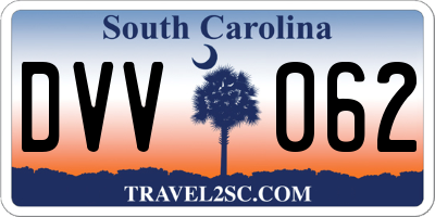 SC license plate DVV062
