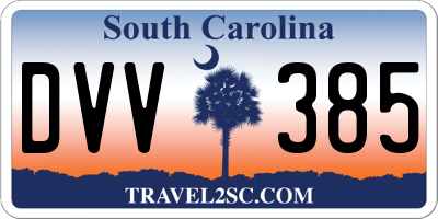 SC license plate DVV385