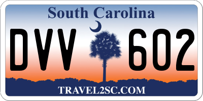 SC license plate DVV602