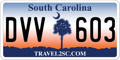 SC license plate DVV603