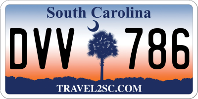 SC license plate DVV786
