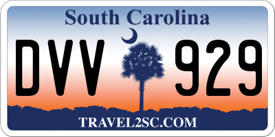 SC license plate DVV929