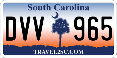 SC license plate DVV965