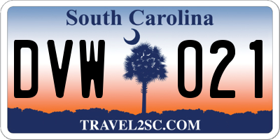 SC license plate DVW021