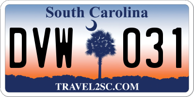 SC license plate DVW031