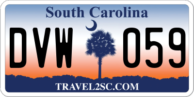 SC license plate DVW059