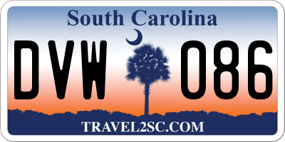 SC license plate DVW086
