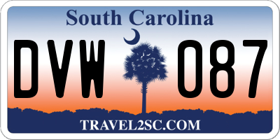 SC license plate DVW087