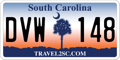 SC license plate DVW148
