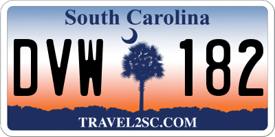 SC license plate DVW182