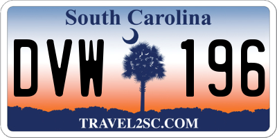 SC license plate DVW196