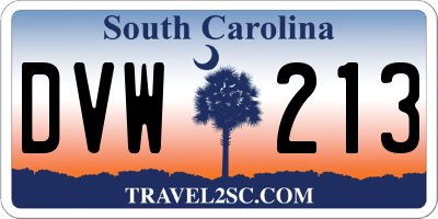 SC license plate DVW213