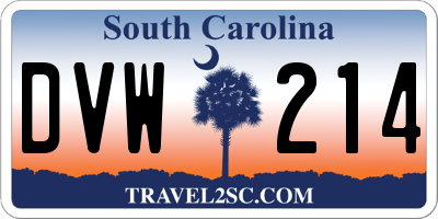 SC license plate DVW214