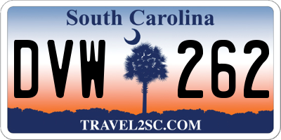SC license plate DVW262