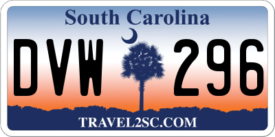 SC license plate DVW296