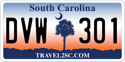 SC license plate DVW301