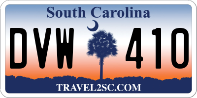 SC license plate DVW410