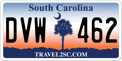 SC license plate DVW462