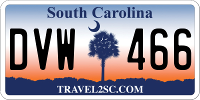 SC license plate DVW466