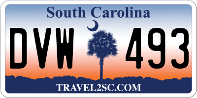 SC license plate DVW493