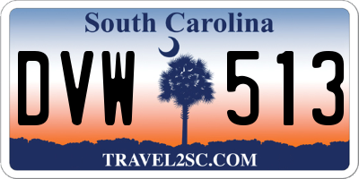 SC license plate DVW513