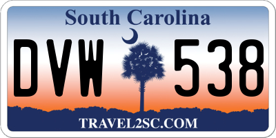SC license plate DVW538