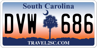 SC license plate DVW686