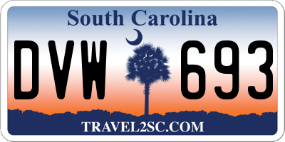 SC license plate DVW693