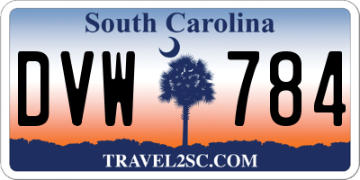 SC license plate DVW784