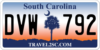 SC license plate DVW792