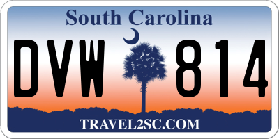 SC license plate DVW814