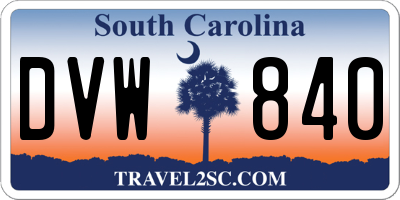 SC license plate DVW840