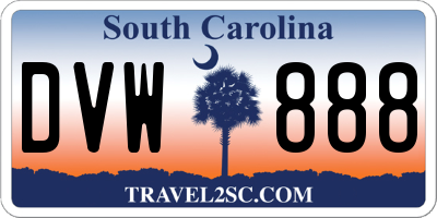 SC license plate DVW888