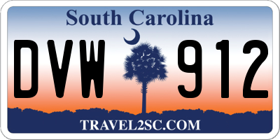 SC license plate DVW912
