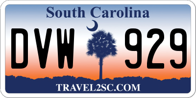 SC license plate DVW929