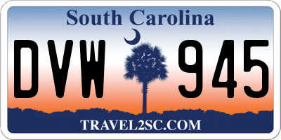 SC license plate DVW945
