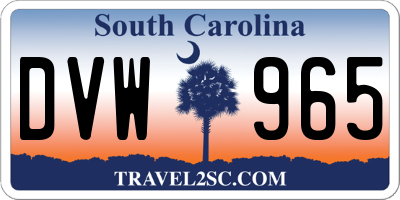 SC license plate DVW965