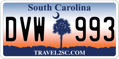 SC license plate DVW993