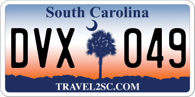 SC license plate DVX049