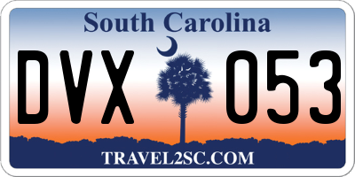 SC license plate DVX053