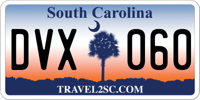 SC license plate DVX060