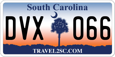 SC license plate DVX066